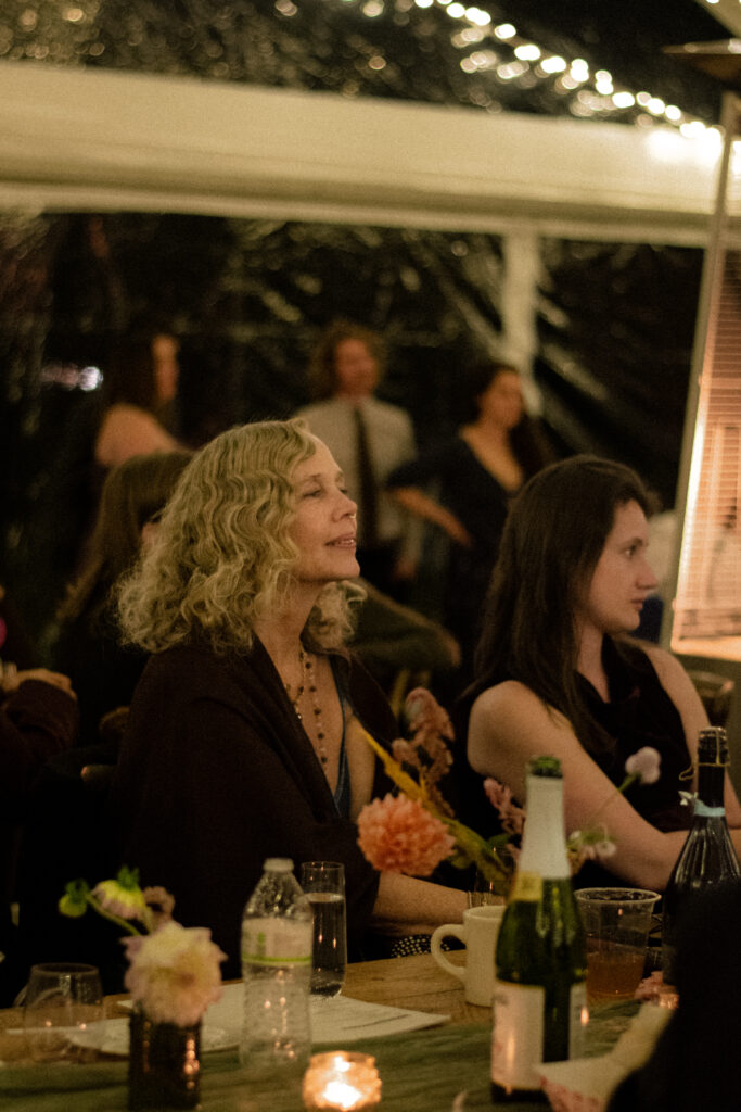 photo of guest reactions during speeches for a wedding in the hudson valley. 