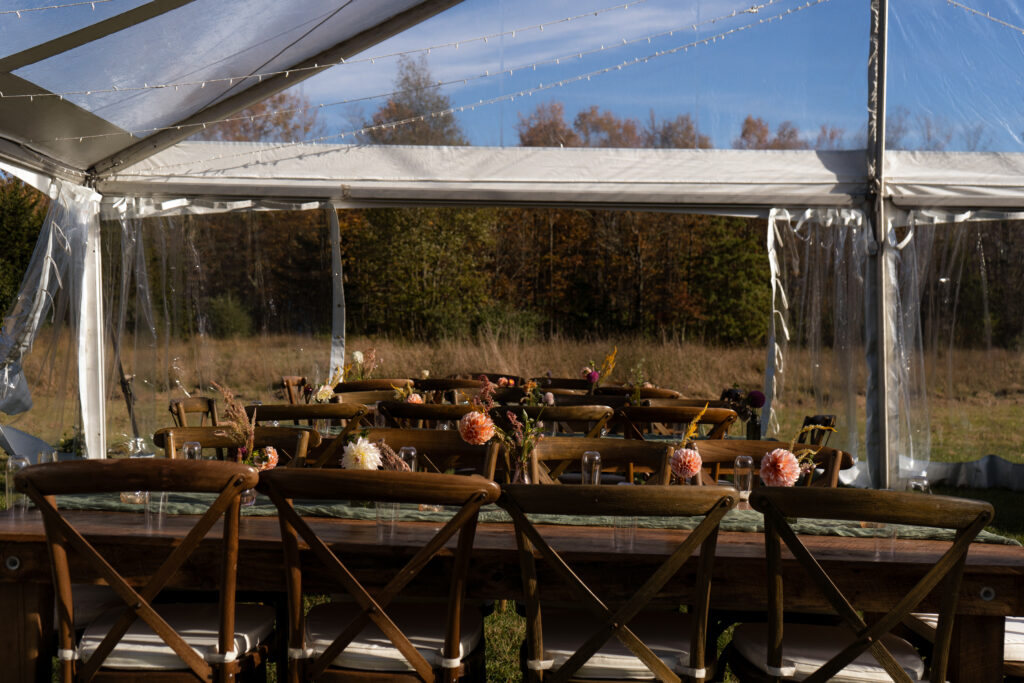 reception flower and table details of a hudson valley wedding, taken by stef reyes photo 
