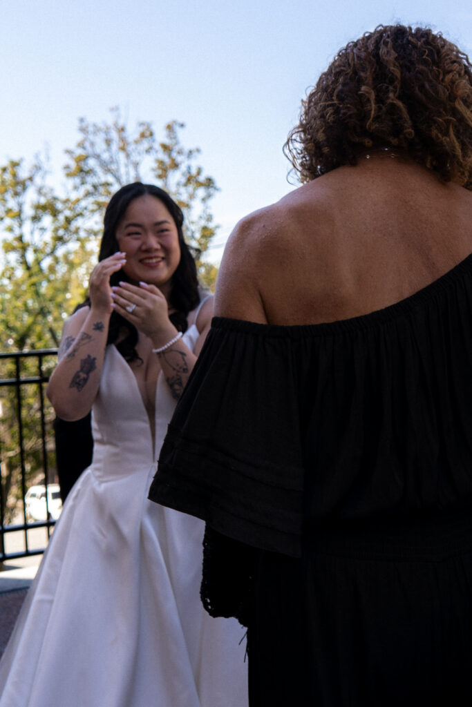 guest candids congratulating couple after ceremony at a micro wedding, stef reyes photo